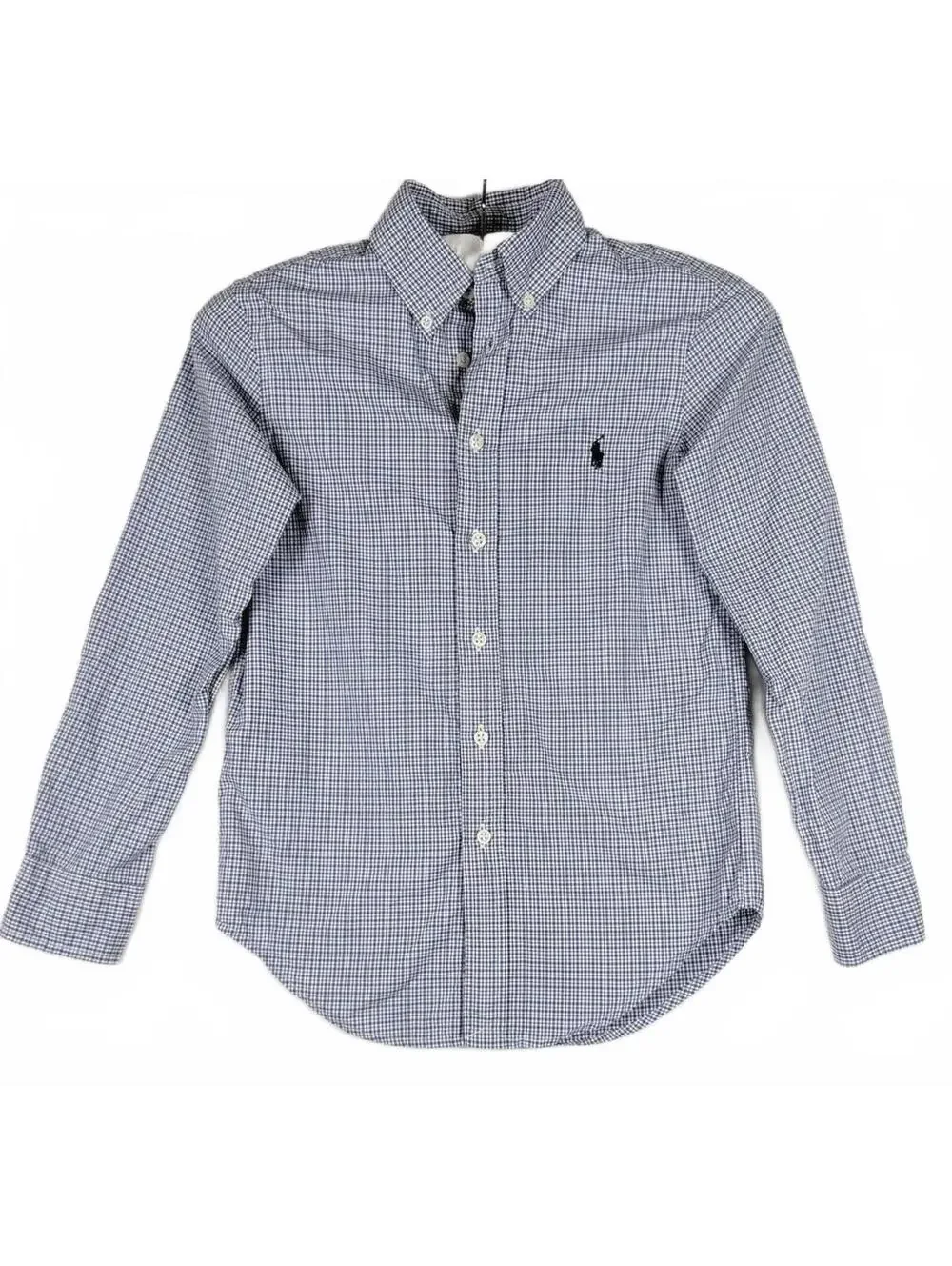 Ralph Lauren Boys Blue White Gingham Button Down Shirt Size‎ 10